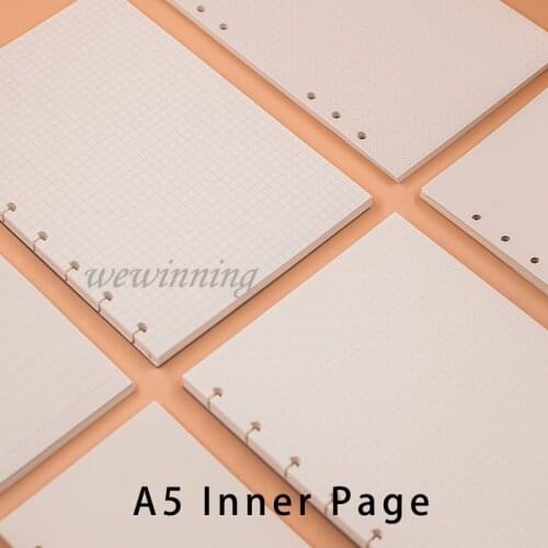 A5 Inner Page Blank/Horizontal Line/Dot Matrix/Dotted Grid Mushroom Hole Notepad Inside Page Refill Notebook Inner Refill