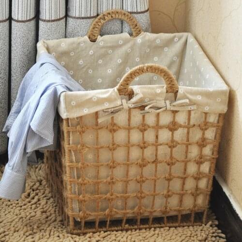 Large Storage Basket Fashion Toys Dirty Clothes Storage Basket Pastoral Rattan Simple Dirty Clothes Basket Dirty Clothes