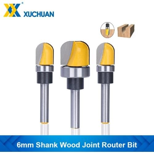 1pc 6mm Shank Bowl & Tray Template Router Bit Two Flute Milling Cutter Diameter 3/4-1/2 Carbide Cutters Woodworking Tools