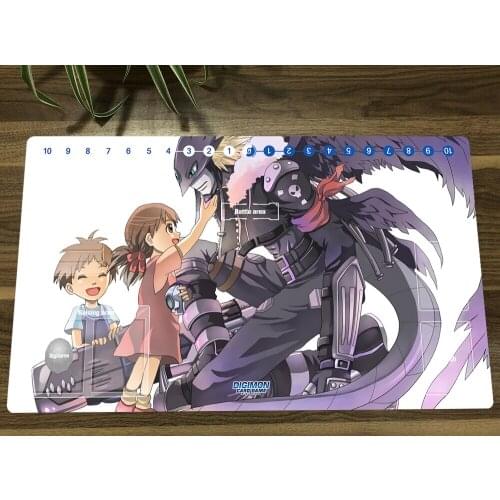 Anime Digimon Adventure Playmat Beelzemon Trading Card Game Mat DTCG CCG Mat Mouse Pad Anti-Slip Desk Gaming Play Mat & Mat Bag
