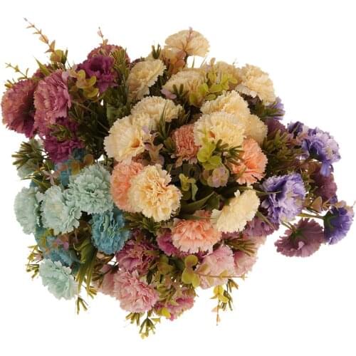2 Bunch Artificial Flower Colorful Simulation Chrysanthemum Bouquet Decor
