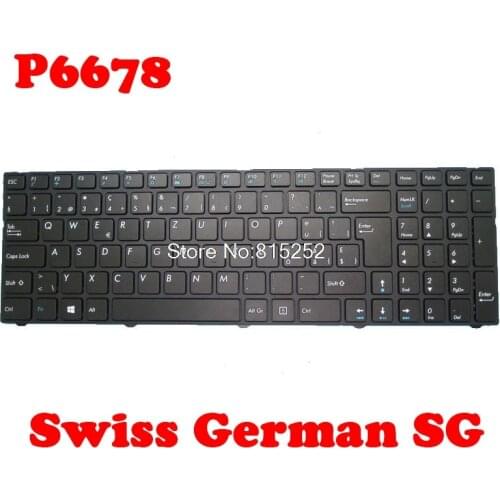Laptop Keyboard For MEDION AKOYA P6678 MD61550 MD61270 MSN30025729 30024631 30023780 30024552 Black With Frame Swiss German SG