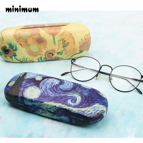 MINIMUM Retro Glasses Box Oil Painting Sunglasses High Quality Reading Glasses Case Vintage Art Storage Glasses Case