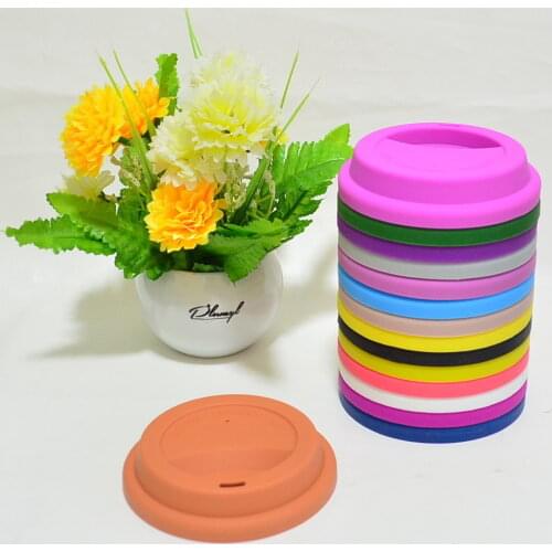 9cm reusable silicone coffee mug milk cup lid bottle caps for other material cups 20pcs / lot