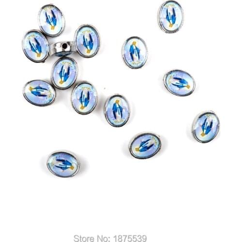 Fashion Religious Mary Alloy Bead 100 Pieces Make Rosary Bracelets Our Lady of Grace Saint Christopher