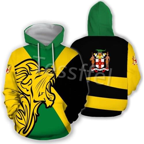Tessffel Jamaica Lion Judah 3D Printed Mens Sweatshirt Zipper Hoodie Unisex Casual Jacket Autumn/Winter Dropshipping Style-2