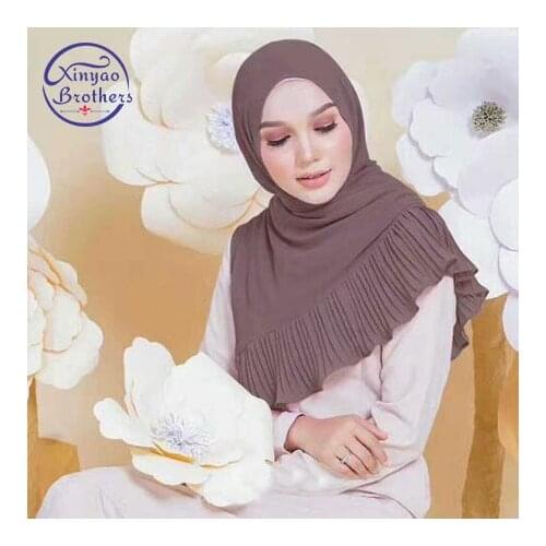 NEW design Patchwork pleat bubble chiffon Wrinkle shawls hijab drape stitching muslim scarves/scarf