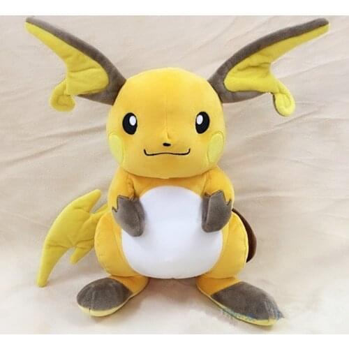 Original Pokemon Anime Game Series Cartoon Raichu Plush Toy Kawaii Soft Stuffed Doll Kids Gift 30cm
