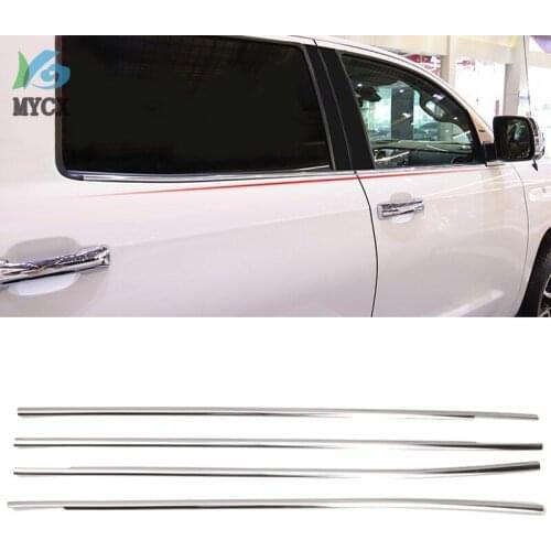 Fit For Toyota Tundra XK50 4-Door 2014-2019 Car Accessories Steel Chrome Car Window Trim Bottom Sill Cover 4pcs