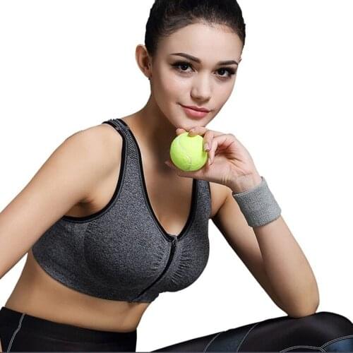 Front Buckle Zipper No Steel Professional Shockproof Vest Running Yoga Fitness Sports Bra Weightloss Sports Soft Underwear