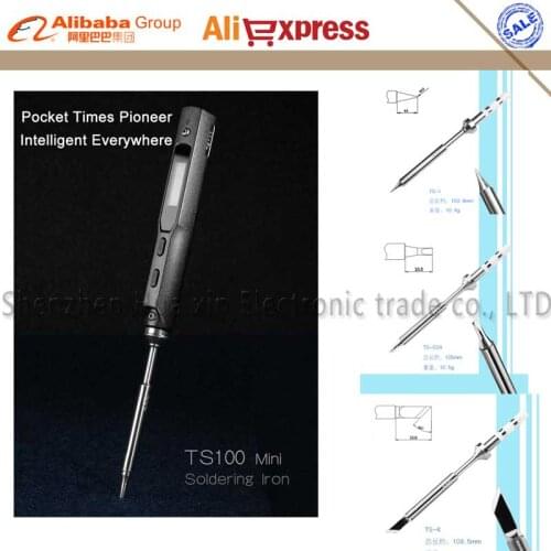 TS100 Pen-type MINI Programmable Smart Adjustable Digital LCD Electric Soldering Iron Soldering Station + 4/PCS Solder Tip