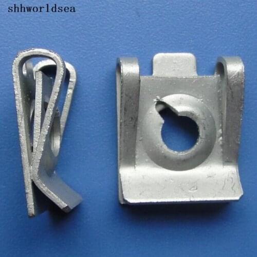 Shhworldsea Zinc Clear U-Type Iron Clip Auto Screw Fastener Clip