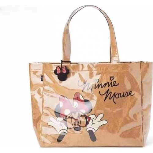 Mickey Mouse PVC Bag Womens Shoulder Bag Student Ins Style Fashion Handbag Small Cloth Bag Waterproof Kraft Paper Design