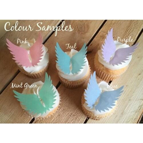Edible Angle Wings Cupcake Topper, cake wafer paper Pre-cut Decoration for Cupcake, Party Decoration Tools