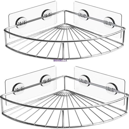 Stainless Steel Bathroom Corner Shelf Shower Shampoo Soap Cosmetic Shelves Kitchen Accessories Storage Organizer Rack Holder