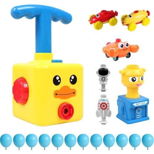 Power Balloon Launch Tower Toy Puzzle Fun Education Inertia Air Power Balloon Car Science Experimen Toy for Children Gift