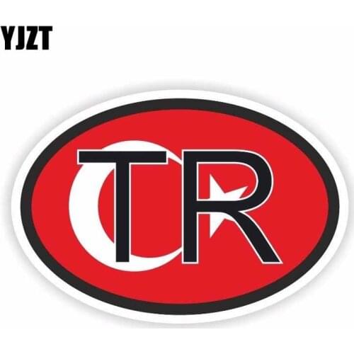 YJZT 14.6CM*9.8CM Personality Funny Country Code Turkey Small Car Sticker Decal PVC 6-0267