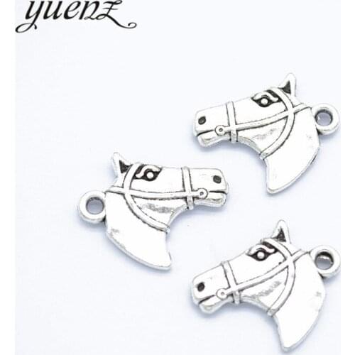 YuenZ 10pcs Horse head Charms Antique Silver color Metal Pendant For Bracelet Earring diy Jewelry Findings 22*17mm D9274