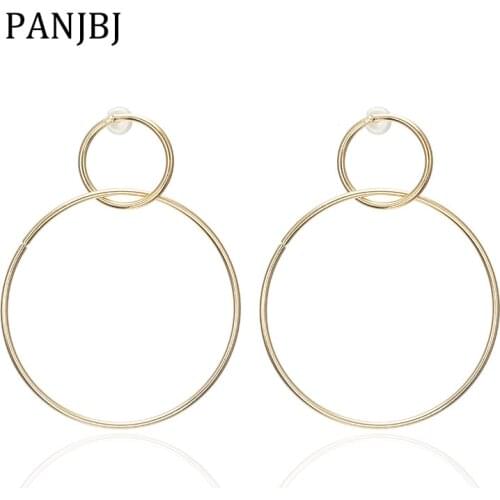 New Trendy Women Vintage Alloy Round Drop Earrings Korean Style Statement Dangle Earrings For Women Gifts Fashion Jewelry