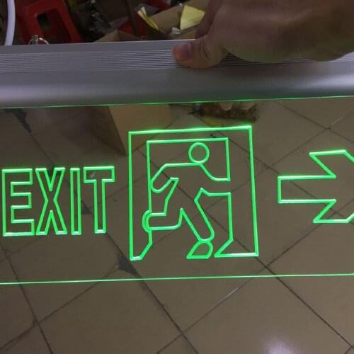 10PCS/Lot Clear PMMA Led Exit Sign Light Ni-Cd1.2V 90Mins 3Hours Emergency Led Lights With Human Arrow Led Fire Light