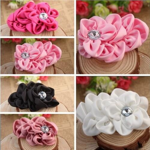 10cm 20pcs/lot mixed color Chiffon Flowers With acrylic Center Ballerina Flowers Baby Girls Boutique Hair Flower