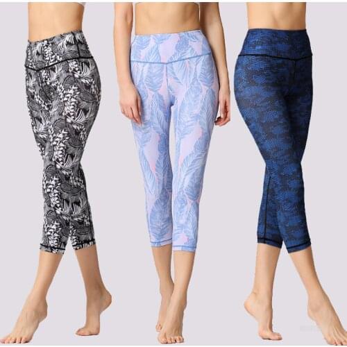 2019 Gym Women Fitness Yoga Pants Slim High Waist Sport Leggings Elastic Romantic Printed Long Tights for Running Tummy Control
