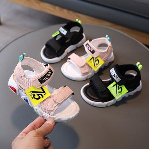 2021 Summer Baby Sandals for Girls Boys Barefoot Shoes 1-6 Years Infant Toddler Kids Beach Sandals Soft Bottom Shoes Size 21-30