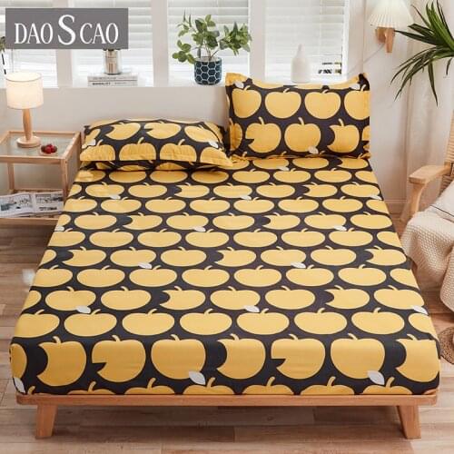 3 pcs100% polyester Printed pattern cover sheet pillowcase three-piece mattress cover slip-proof small extra large