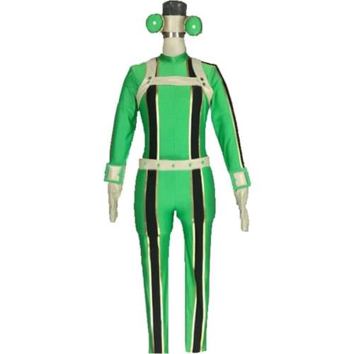 Anime My Hero Academia Asui Tsuyu Boku no Hero Academia Cosplay costume with hair accessory and socks