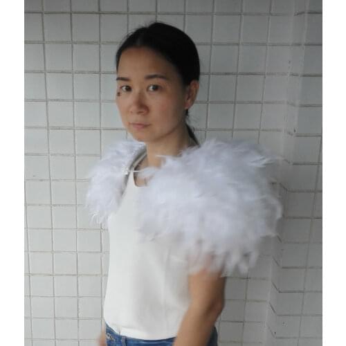 Free shipping, handmade tearing turkey feather shoulder epaulettes #FSP16003