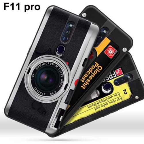 For OPPO F11 pro Case retro camera Silicone painted Back Cover Phone Case For OPPO F11pro Soft TPU Case OPPOF11 pro shell coque