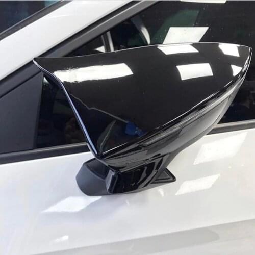Bat Mirror Cover For Seat Leon MK3 and MK3.5 2012 2020 Piano Black Side Cap Case 2PCS External Tuning Car Accessories