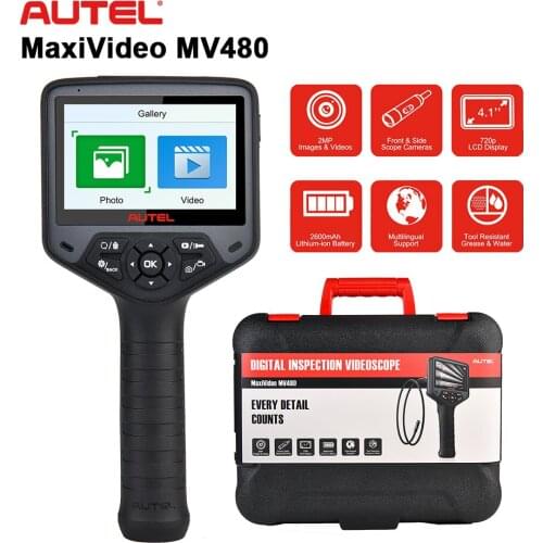 Autel MaxiVideo MV480 4.1" Digital Videoscope Dual Lens 8.5mm Inspection Camera 360°Rotation, 7 X Zoom, Upgraded Ver. of MV460