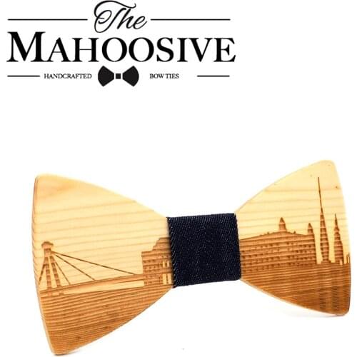 Wooden Cravat MenS BOW TIE Slovakia BRATISLAVA City Skyline Men Suit Shirt Necktie Classic Neckwear Butterfly bow tie accessory
