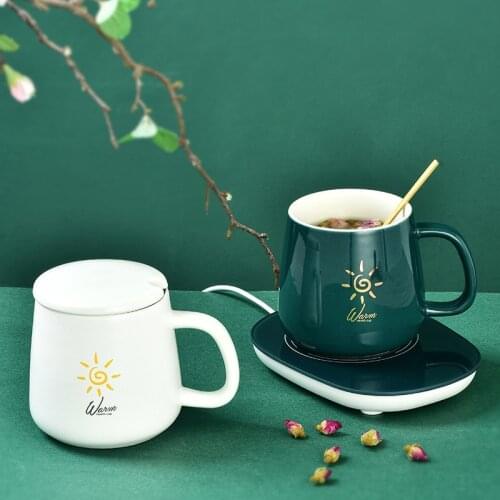 Electric Cup Warmer Pad Desktop Tea Coffee Milk Mug Heater Coaster Tray Ceramic Mug Heating Pad Office Milk Coffee Cup
