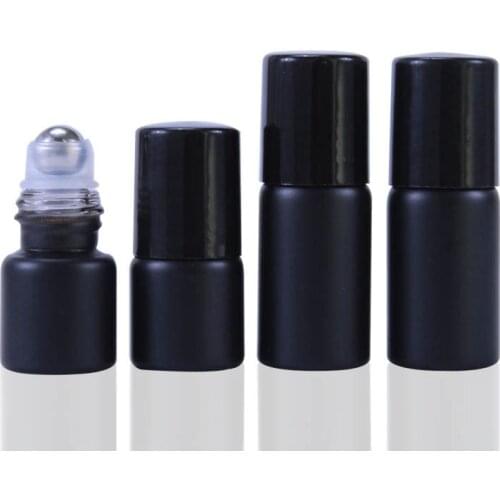 24pcs/lot 1ml 2ml 3ml White Black Glass Roll On Bottle For Essential Oil Perfume Small Roller Vial Container Travel Test Sample