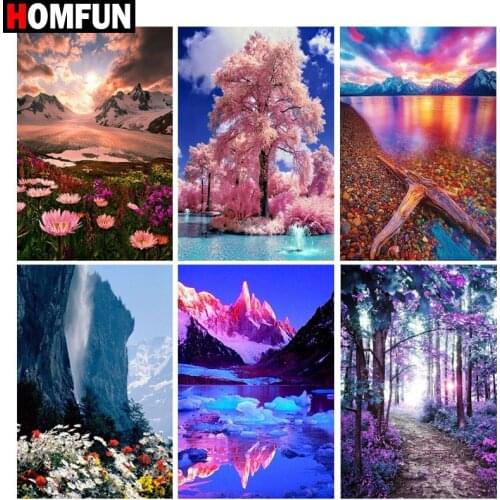 HOMFUN Full Square/Round Drill 5D DIY Diamond Painting "beautiful scenery" Embroidery Cross Stitch 5D Home Decor Gift