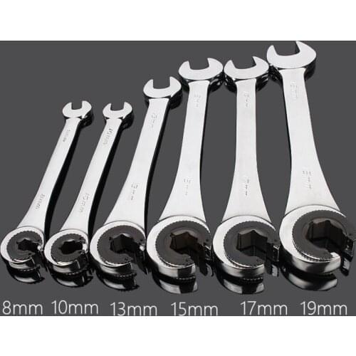 1pc 8-19mm Tubing Ratchet Wrench Spanner Combination Wrench Flex-head Metric Oil Flexible Open End Wrenches Tools