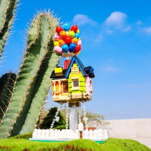 Flying House Around The Travels Balloon House Model Building Blocks Assembling Floating Anti-Gravity Bricks Kids Birthday Gifts