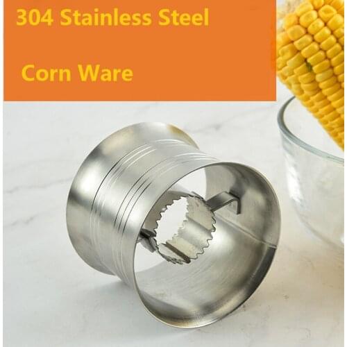 Food Grade Stainless Steel Round Corn Separator Manual Rotatable Granulator Kitchen Multifunctional Corn Peeling Artifact Tools
