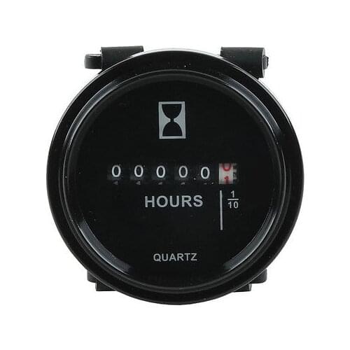 2" Round LCD Waterproof DC Quartz Hour Meter Gauge For Tractor Boat Car Engine