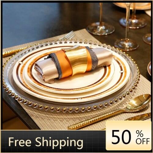 Gold Plate Bowls Set Luxury Tableware Kitchen Dinner Sets China Dinnerware Set Dinner Plates Porcelain Talerze Obiadowe Dish Set