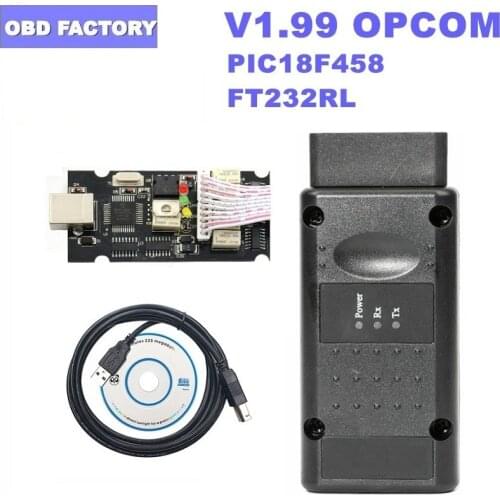 Newest Opel OP-COM V1.99 CANBUS Code Reader OPCOM 2018 For Opel PIC18F458 FT232 Scanner OPCOM 1.99 OP COM Professional Diagnosis