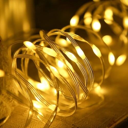 New Covered Copper Wire 22m 12m 7m String light AA battery USB Power Skin String Fairy Lights Waterproof Led String Garden Dec