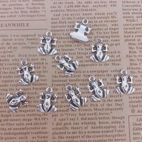 Wholesale 36pcs Charms frog 17x14mm Tibetan Silver Plated Pendants Antique Jewelry Making DIY Handmade Craft