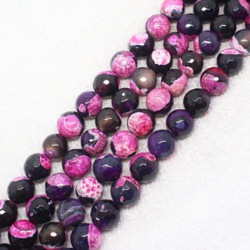 Wholesale Faceted Pink Fire agates 6-12mm Round Beads 15"For DIYJewelry making!We provide mixed wholesale for all items