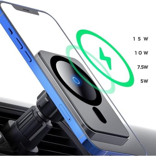 QI 15W Fast Charge Magnetic Wireless Car Charger For Iphone 12/12 Pro/12 Pro Max/12 Mini Airvent Car Phone Mount