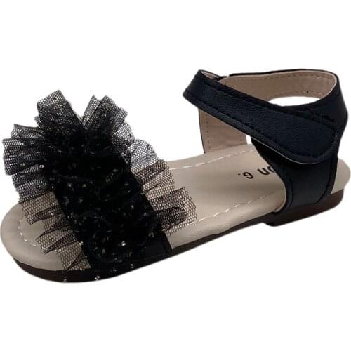 CAPSELLA KIDS Sandals Summer Toddler Baby Girls Princess Lace Dress Shoes Children Beach Sandals Comfortable Soft Shoes 21-30