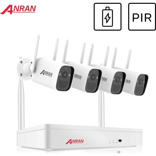 ANRAN 3MP Wireless Rechargeable Battery Video Surveillance Kit 1296P Video Recorder Waterproof Audio Camera System PIR Camera