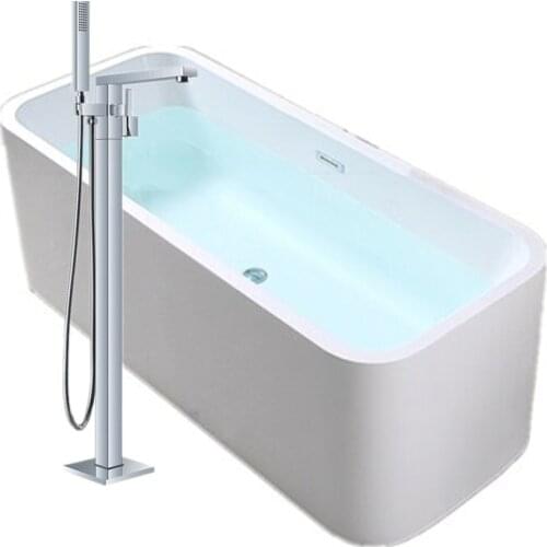 Bathtub Faucet Brass Bathtub Mixer Tap With Handheld Shower Floor Standing Style Black/Chrome Bathroom Bath Shower Faucet Set